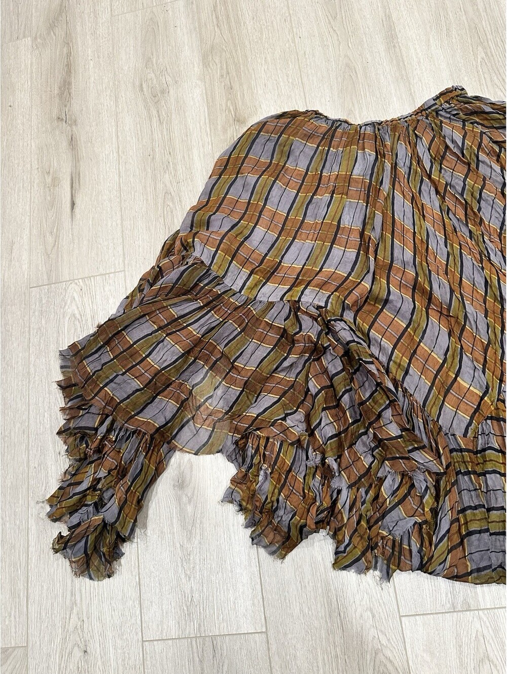 NWT FP One Free People Averie Maxi Skirt - Brown Combo Size Small - Picture 14 of 14